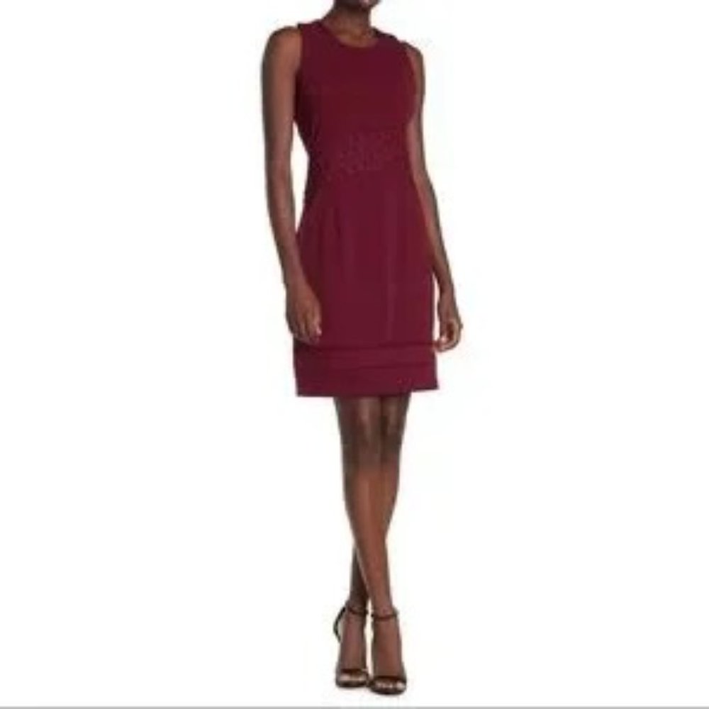 Adelyn Rae Gayle Burgundy Cross Back Sheath Dress Size XL